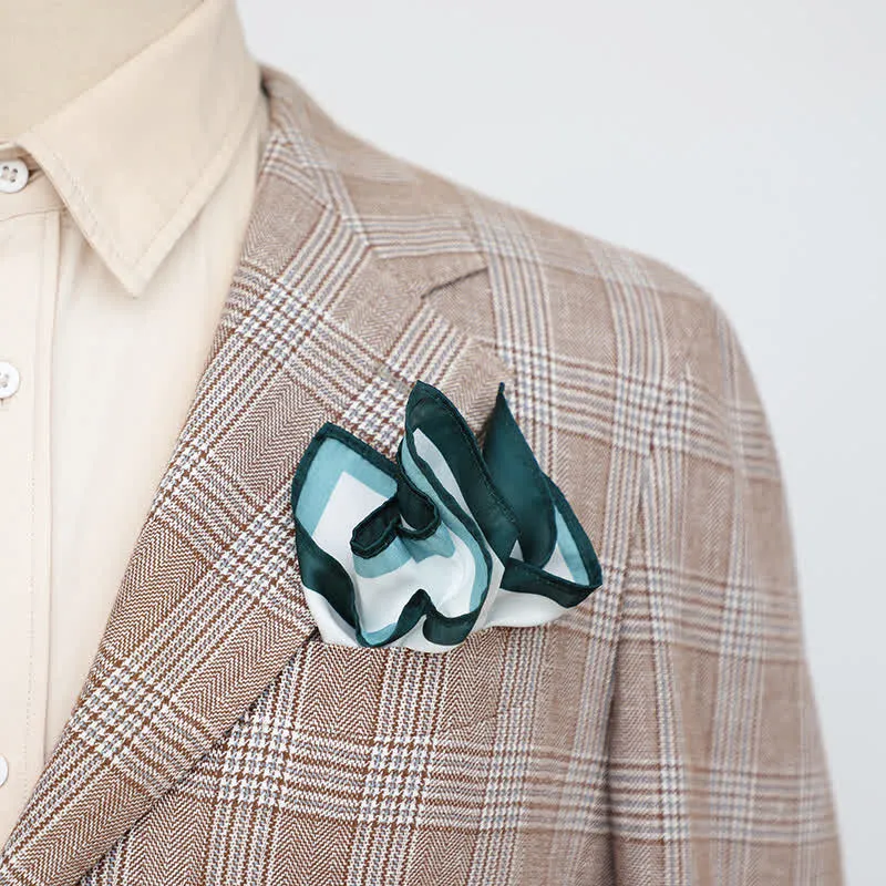 Men's White & Color Edge Wedding Pocket Square sold by FloralTrip