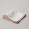 Men's White & Color Edge Wedding Pocket Square sold by FloralTrip