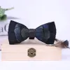 Kid's MidnightBlue Mysterious Feather Bow Tie with Lapel Pin sold by FloralTrip