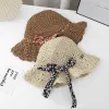 Women's Little Floral Ribbon Decor Foldable Straw Hat sold by FloralTrip