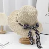 Women's Little Floral Ribbon Decor Foldable Straw Hat sold by FloralTrip