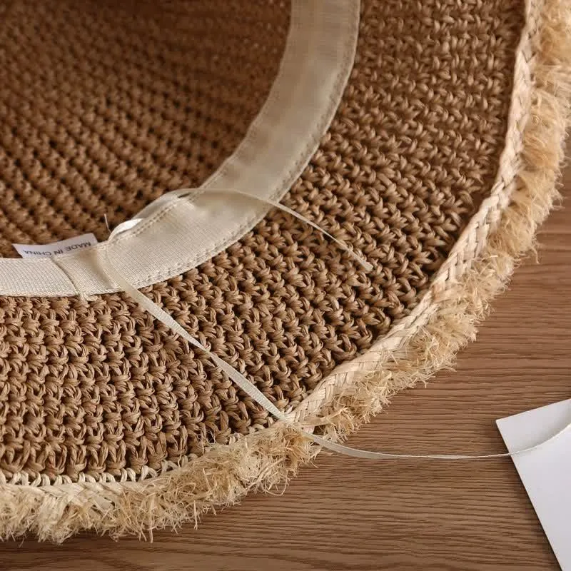 Women's Spring Summer Hat Floppy Foldable Straw Hat sold by FloralTrip product image thumbnail 5
