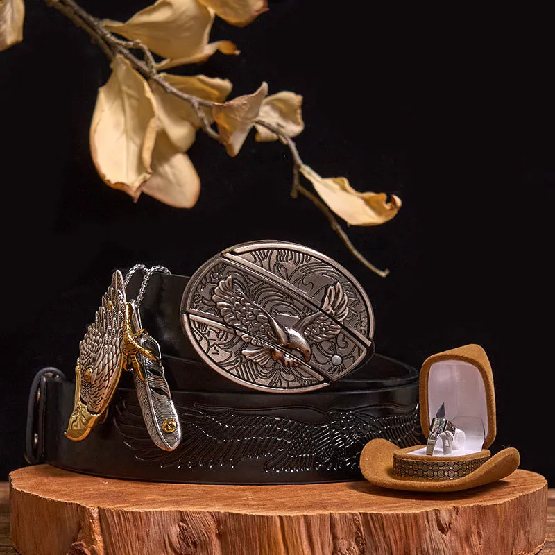 Bald Eagle Pendant DIY Hidden Knife Belt Buckle Ring Bundle Set sold by FloralTrip