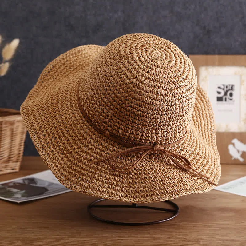 Women's Elegant Wide Brim Summer Foldable Straw Hat sold by FloralTrip
