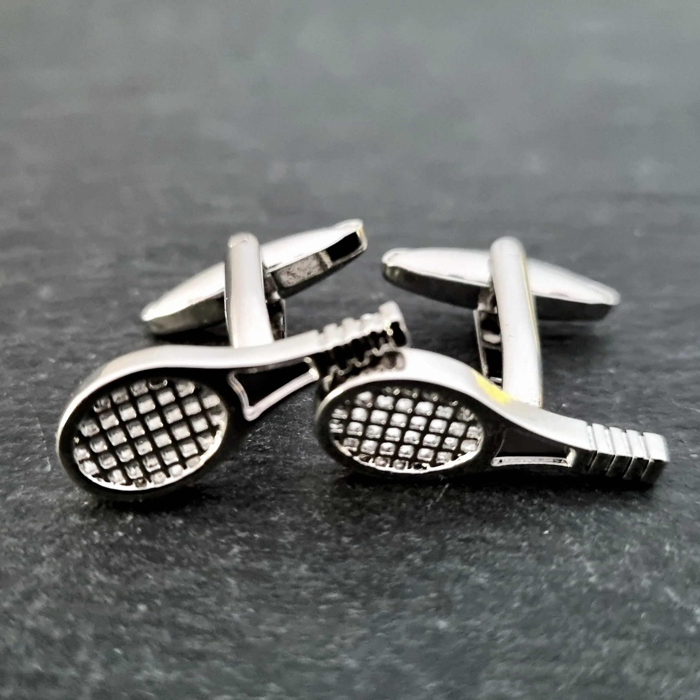 Men's 1 Pair Tennis Racket Button Covers Set Cufflinks sold by FloralTrip product image thumbnail 2