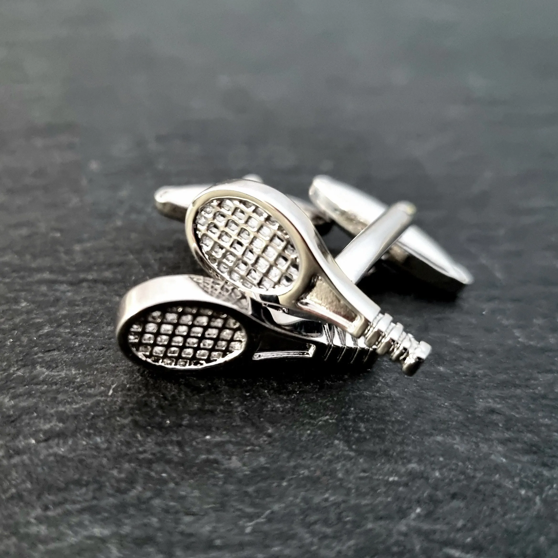 Men's 1 Pair Tennis Racket Button Covers Set Cufflinks sold by FloralTrip product image thumbnail 3