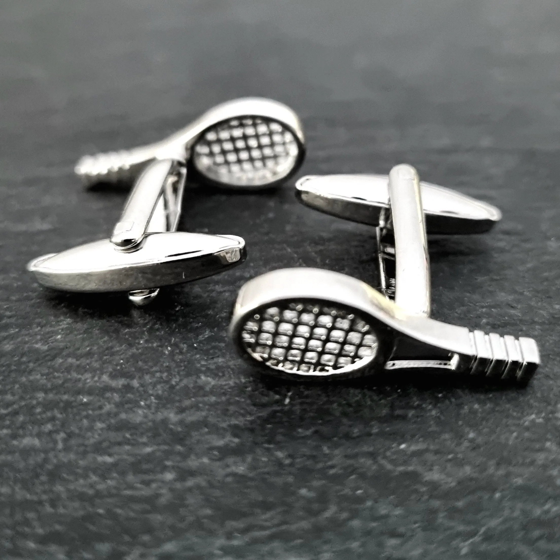 Men's 1 Pair Tennis Racket Button Covers Set Cufflinks sold by FloralTrip product image thumbnail 5