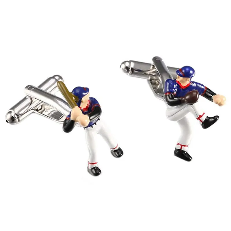 Men's 1 Pair Baseball Time Button Covers Set Cufflinks sold by FloralTrip product image thumbnail 2