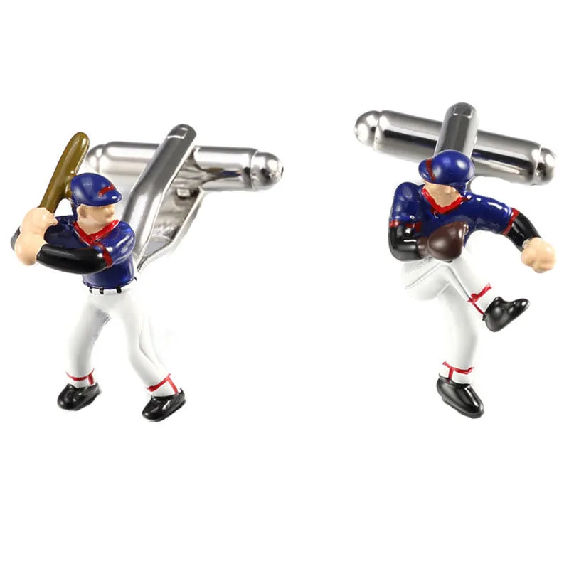 Men's 1 Pair Baseball Time Button Covers Set Cufflinks sold by FloralTrip