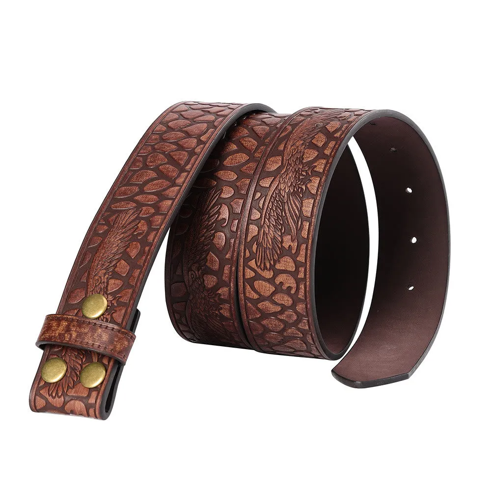 Men's Vintage Crocodile Print Pattern DIY Leather Belt sold by FloralTrip product image thumbnail 2