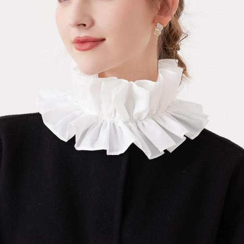 Pleated Court Ruff Collar Detachable False Collar Shirt sold by FloralTrip