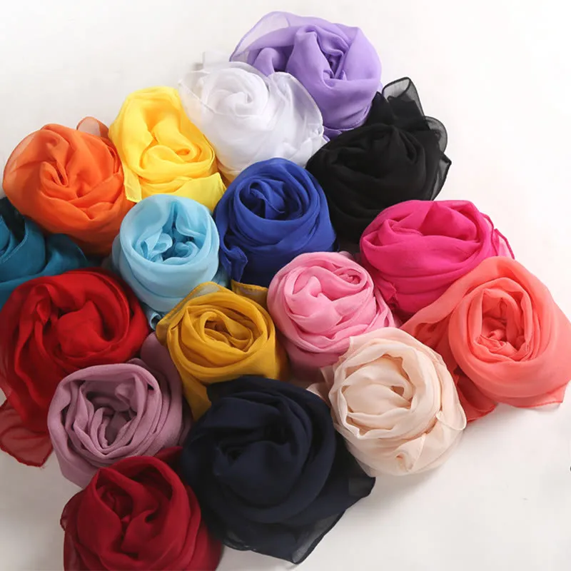 Summer Solid Color Sunscreen Thin Chiffon Scarf sold by FloralTrip product image thumbnail 3