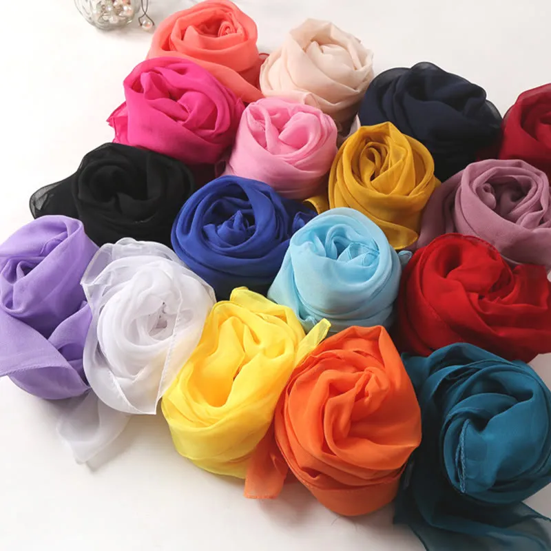 Summer Solid Color Sunscreen Thin Chiffon Scarf sold by FloralTrip product image thumbnail 4