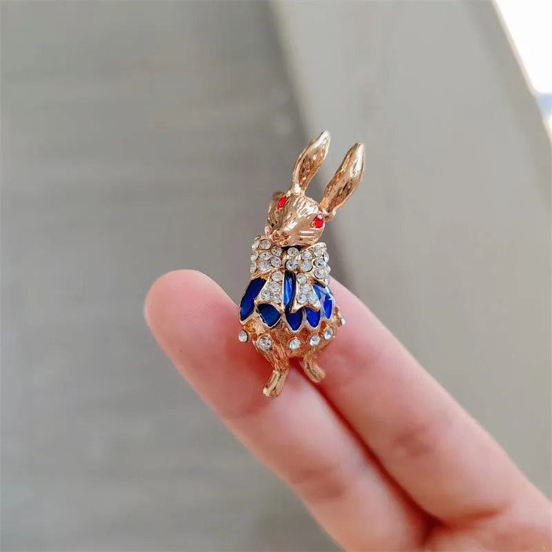 Cute Glaze Rhinestone Rabbit Brooch Shirt Accessories sold by FloralTrip product image thumbnail 4