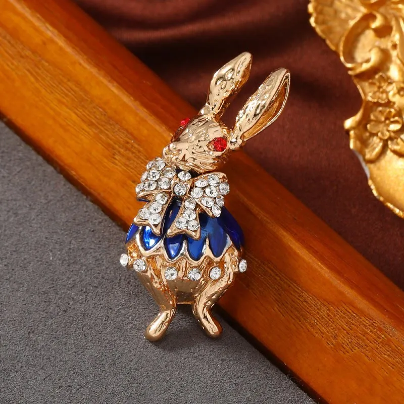 Cute Glaze Rhinestone Rabbit Brooch Shirt Accessories sold by FloralTrip product image thumbnail 5