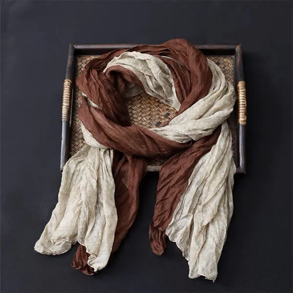 Spring Floral Contrast Color Cotton And Linen Thin Scarf sold by FloralTrip product image thumbnail 5