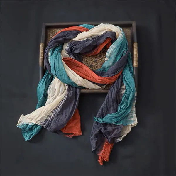 Spring Floral Contrast Color Cotton And Linen Thin Scarf sold by FloralTrip product image thumbnail 3