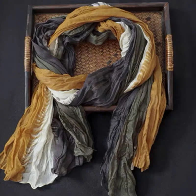 Spring Floral Contrast Color Cotton And Linen Thin Scarf sold by FloralTrip product image thumbnail 2
