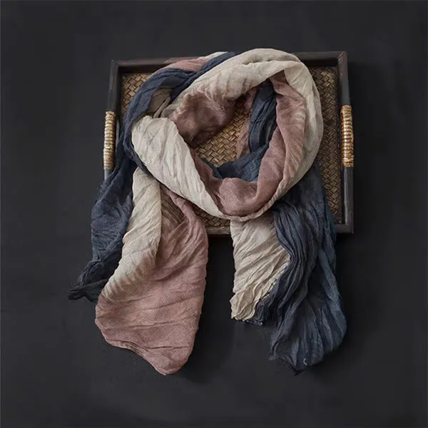 Spring Floral Contrast Color Cotton And Linen Thin Scarf sold by FloralTrip product image thumbnail 4