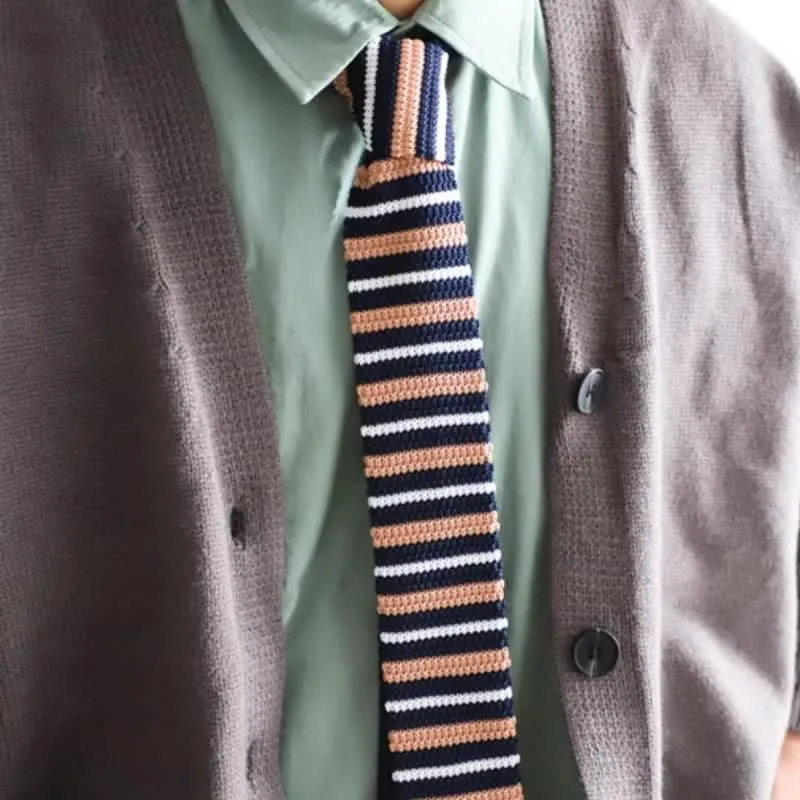 Men's Vintage British Style Pattern Knitted Necktie sold by FloralTrip product image thumbnail 5