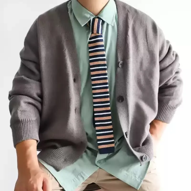 Men's Vintage British Style Pattern Knitted Necktie sold by FloralTrip product image thumbnail 4