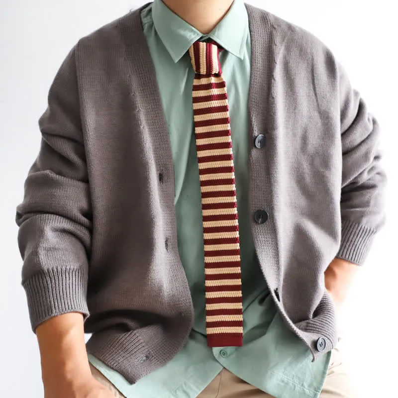 Men's Vintage British Style Pattern Knitted Necktie sold by FloralTrip product image thumbnail 2