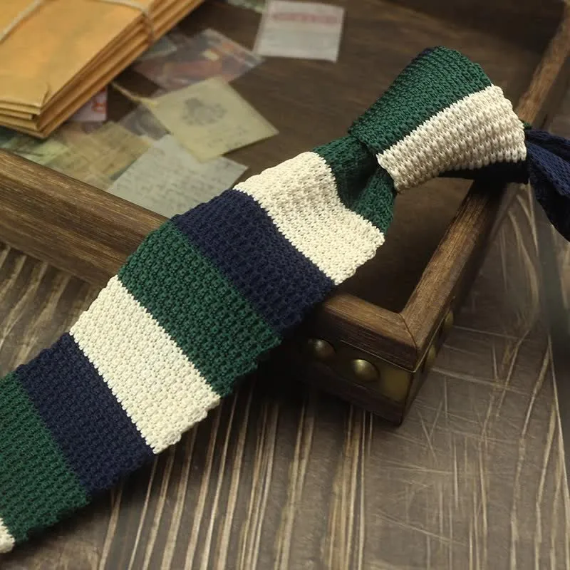 Men's Color Block Pattern Striped Knitted Necktie sold by FloralTrip product image thumbnail 2