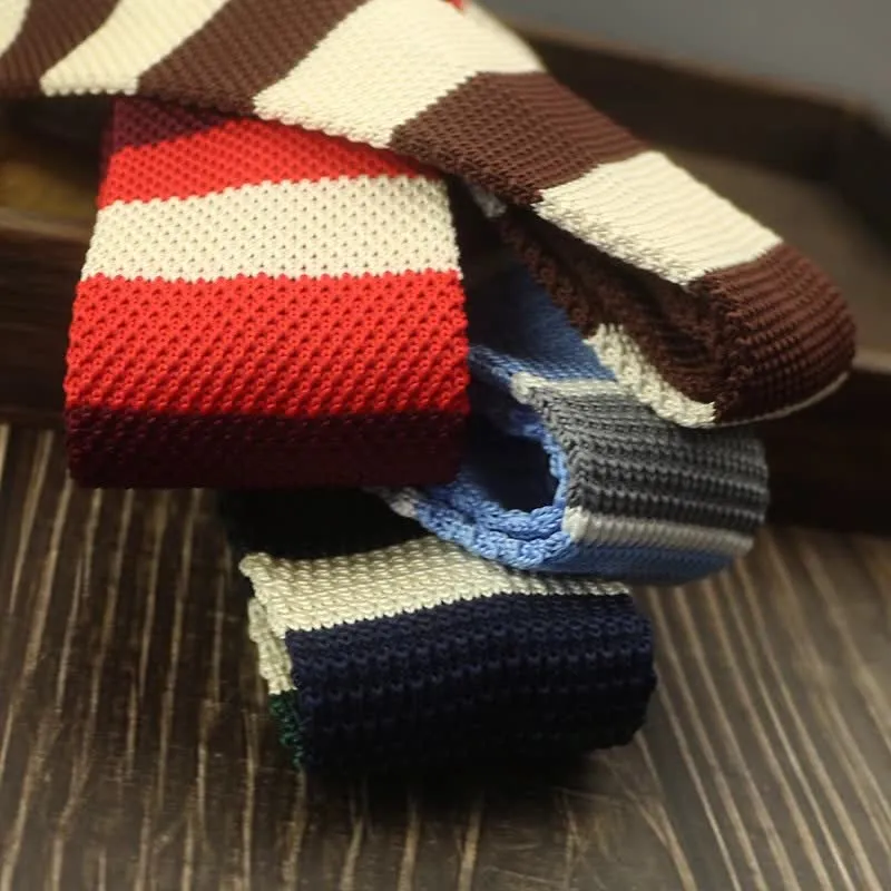 Men's Color Block Pattern Striped Knitted Necktie sold by FloralTrip product image thumbnail 5