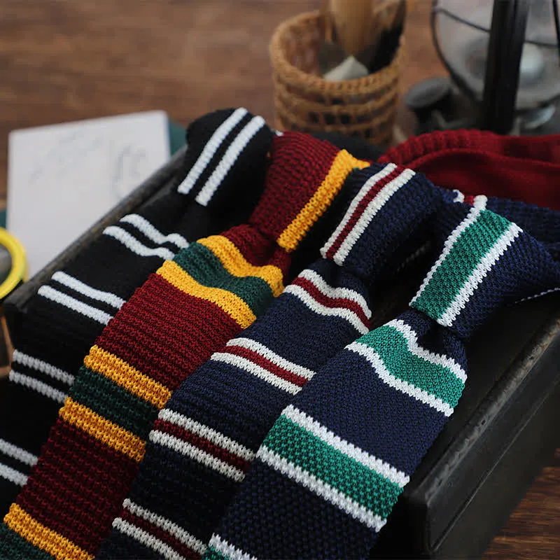 Men's Striped Narrow Suit Knitted Necktie sold by FloralTrip