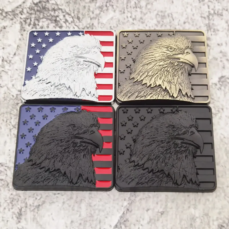 American Flag & Bald Eagle Metal Sticker Car Badge sold by FloralTrip