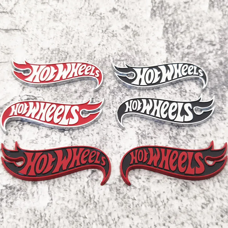 2Pcs HOT WHEELS Fire Shape Metal Sticker Car Badge sold by FloralTrip