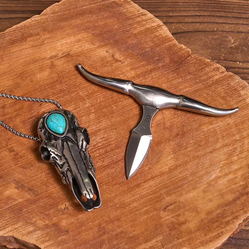 DIY Star Hidden Knife Belt Buckle Lighter Turquoise Longhorn Pendant Bundle Set sold by FloralTrip product image thumbnail 4