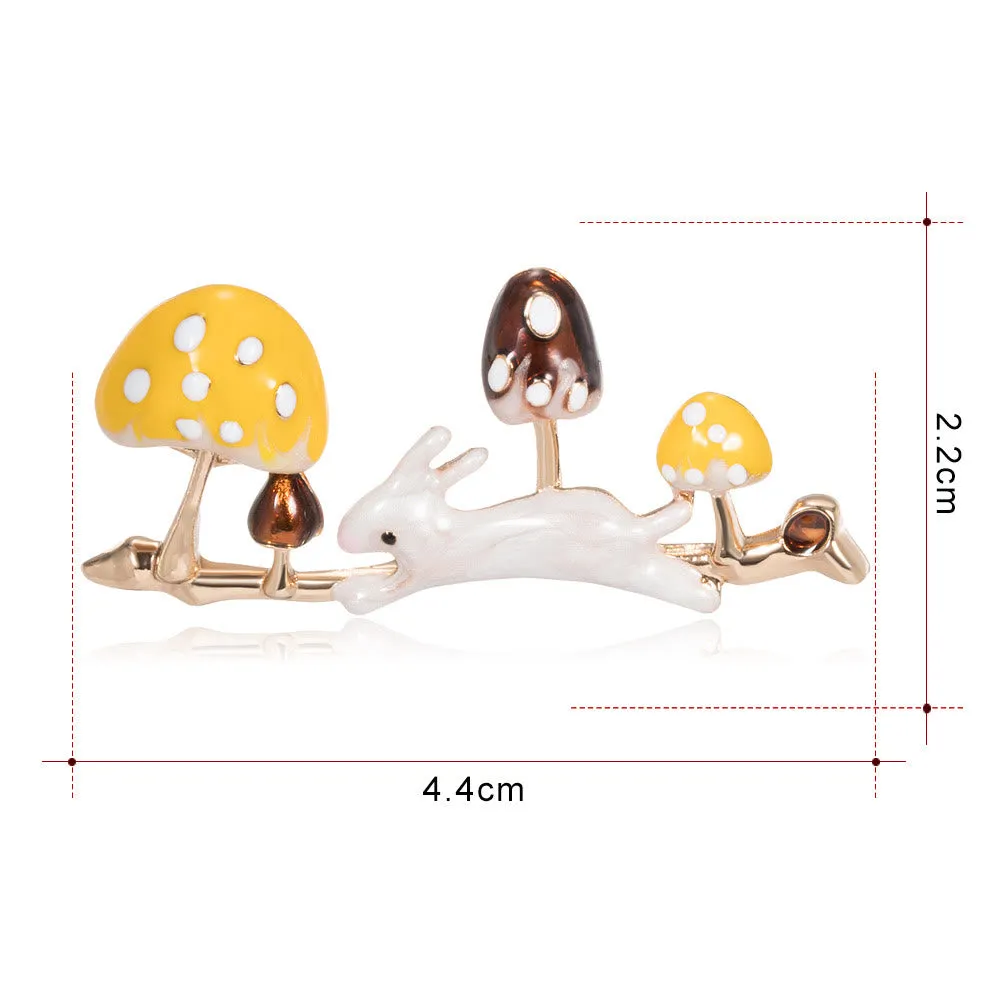 Running Rabbit And Mushroom Brooch Cute Shirt Accessories sold by FloralTrip product image thumbnail 5