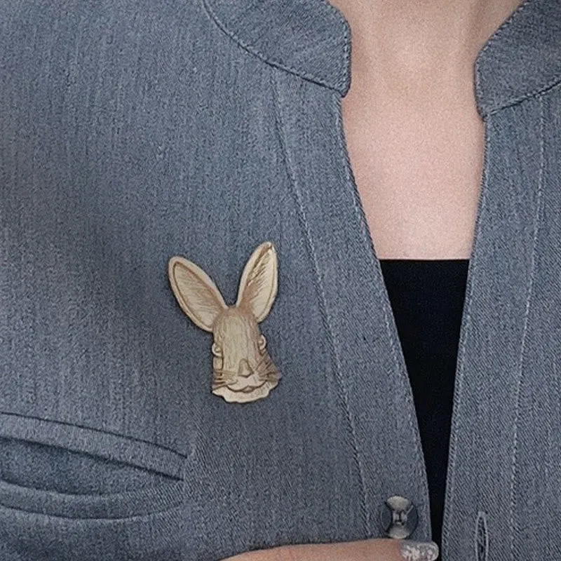 Vintage Rabbit Head Brooch Metal Shirt Accessories sold by FloralTrip product image thumbnail 2