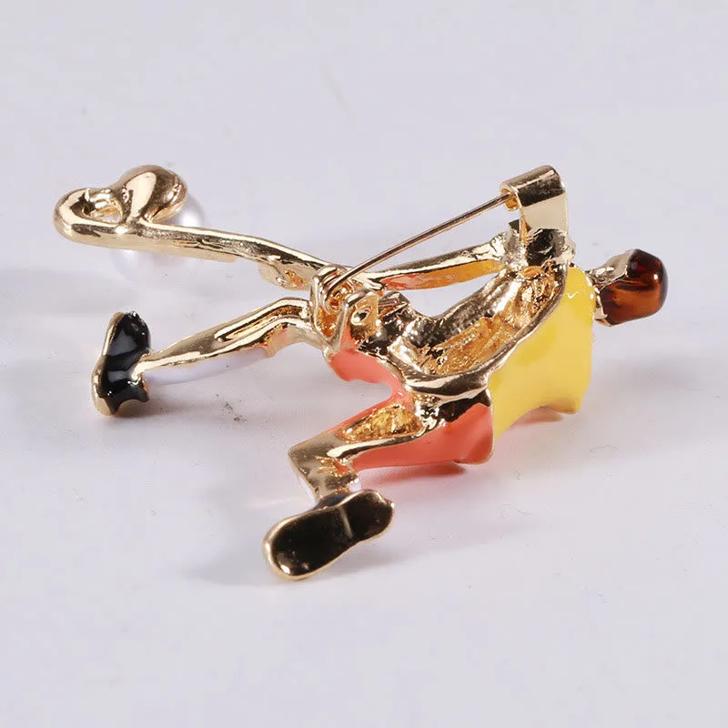Cartoon Ice Hockey Player Brooch Gold Shirt Accessories sold by FloralTrip product image thumbnail 5