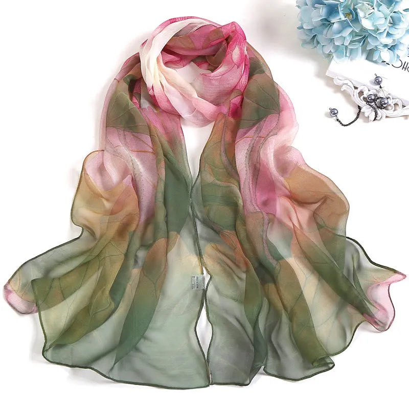 Women's Soft Summer Chiffon Flower Pattern Beach Sunscreen Scarf sold by FloralTrip