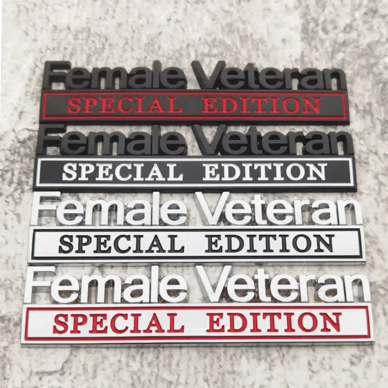 Female Veteran SPEICAL EDITION Metal Sticker Car Badge sold by FloralTrip
