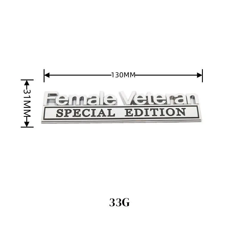 Female Veteran SPEICAL EDITION Metal Sticker Car Badge sold by FloralTrip product image thumbnail 3
