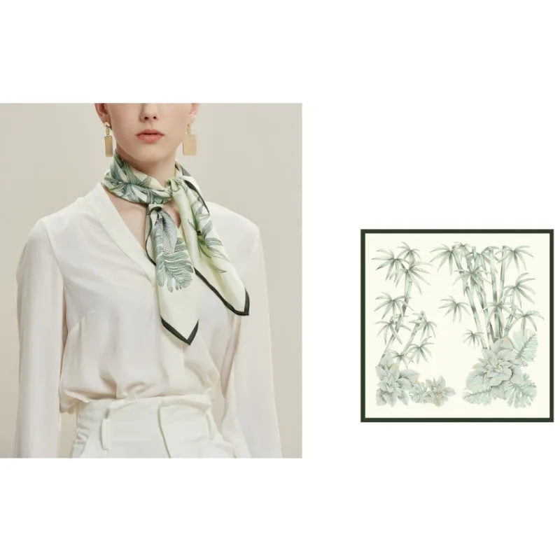 Women's Bamboo Path Flower Stream Spring Silk Thin Scarf sold by FloralTrip product image thumbnail 2
