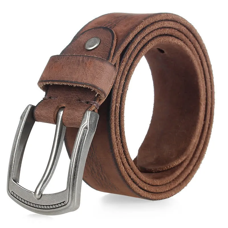 Men's Vintage Top Layer Cowhide Washed Leather Belt sold by FloralTrip product image thumbnail 2