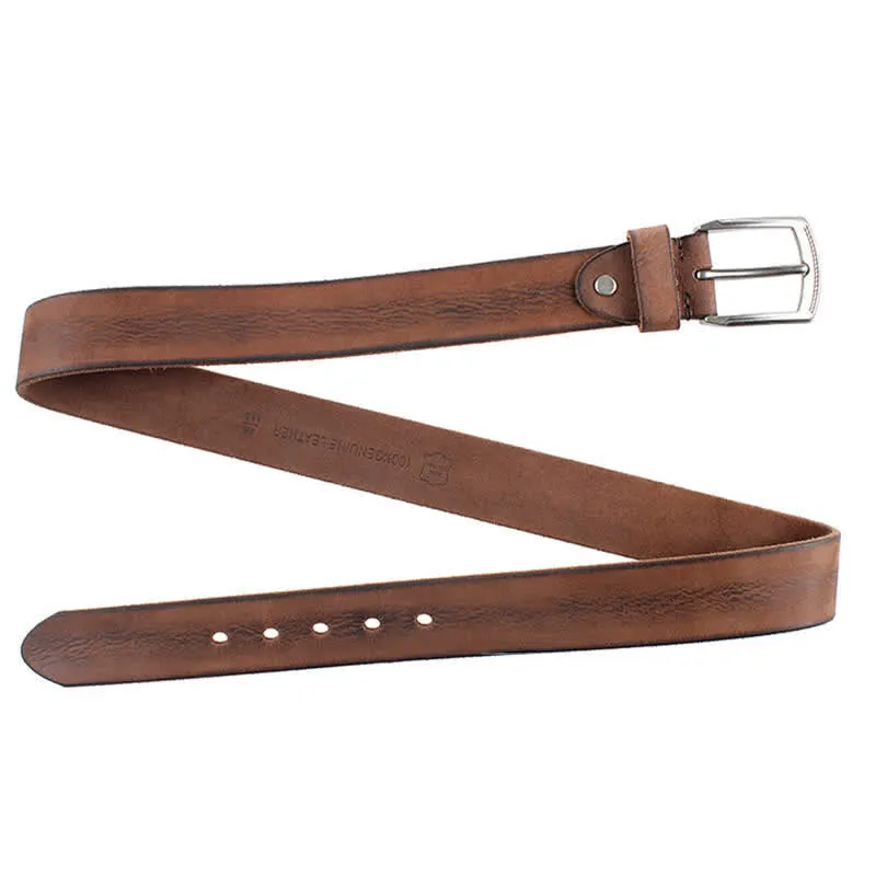 Men's Vintage Top Layer Cowhide Washed Leather Belt sold by FloralTrip product image thumbnail 4