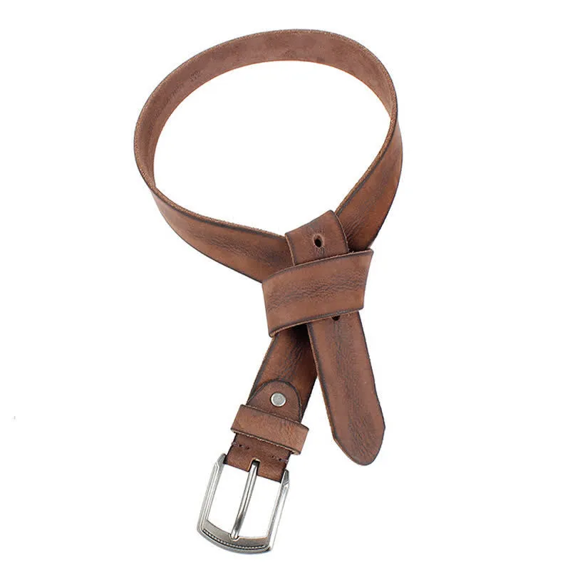 Men's Vintage Top Layer Cowhide Washed Leather Belt sold by FloralTrip product image thumbnail 5
