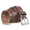 Men's Distressed Retro White Line Decor Leather Belt sold by FloralTrip