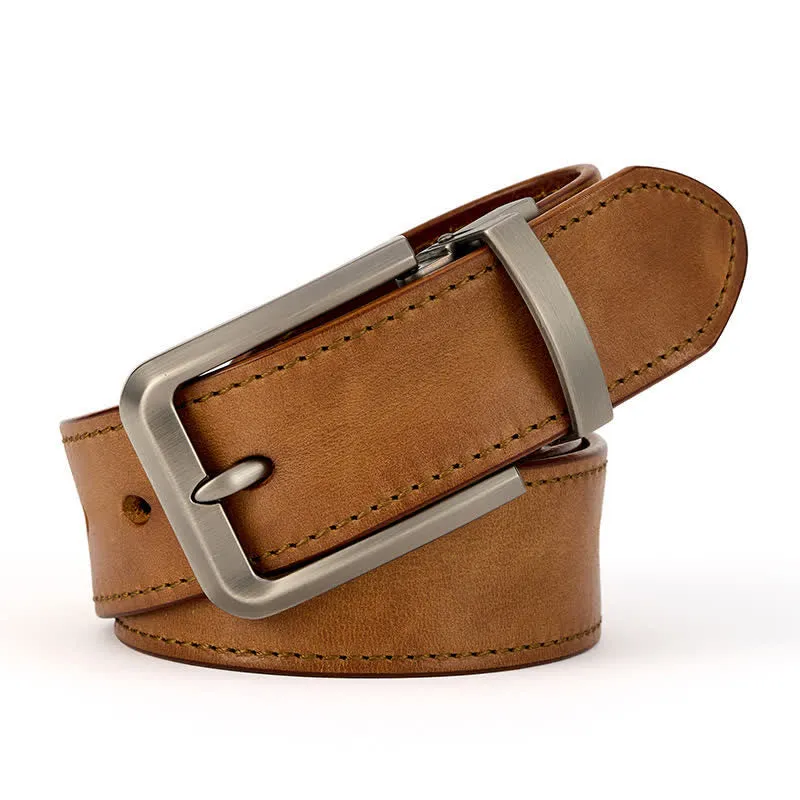 Men's Simple Capable Sewing Detailed Leather Belt sold by FloralTrip product image thumbnail 2
