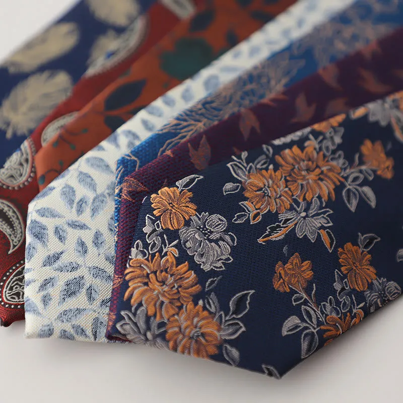 Men's Vintage Jacquard Fluttering Feathers Necktie sold by FloralTrip product image thumbnail 4