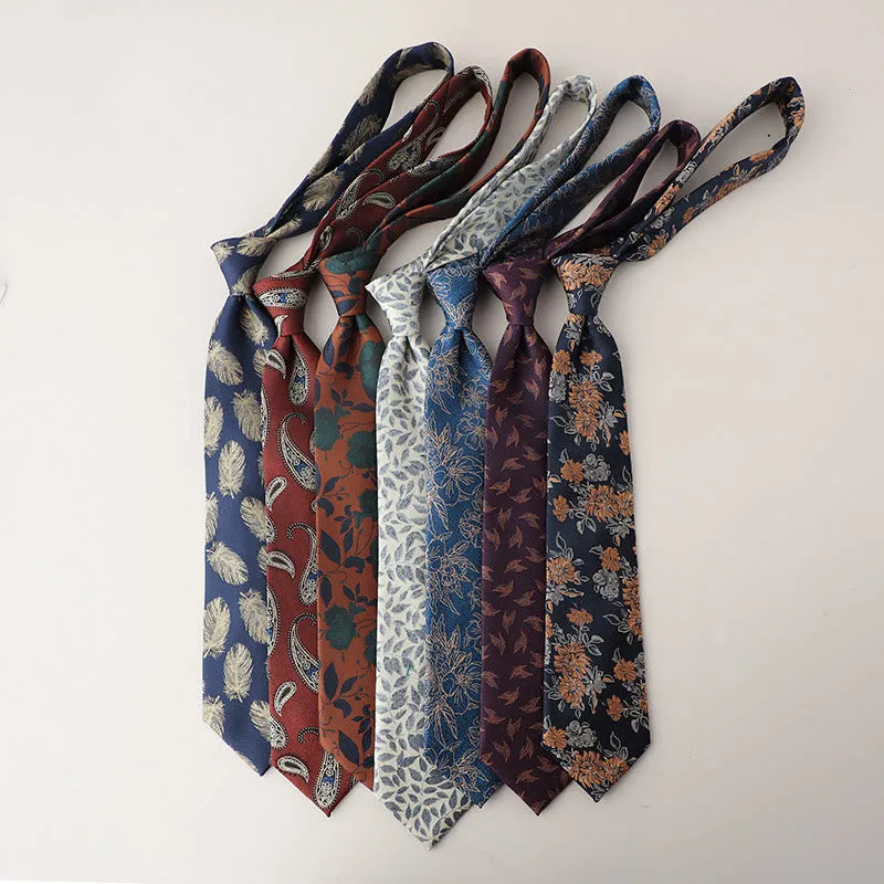 Men's Vintage Jacquard Fluttering Feathers Necktie sold by FloralTrip product image thumbnail 5
