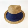 Funny Summer Color Matching Straw Fedora Hat sold by FloralTrip