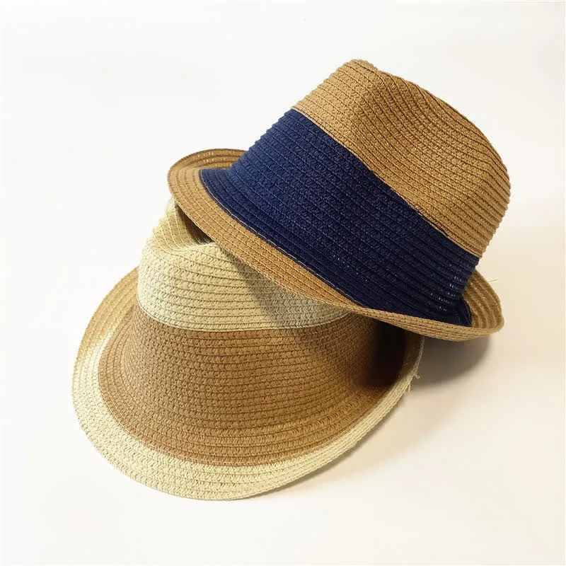 Funny Summer Color Matching Straw Fedora Hat sold by FloralTrip
