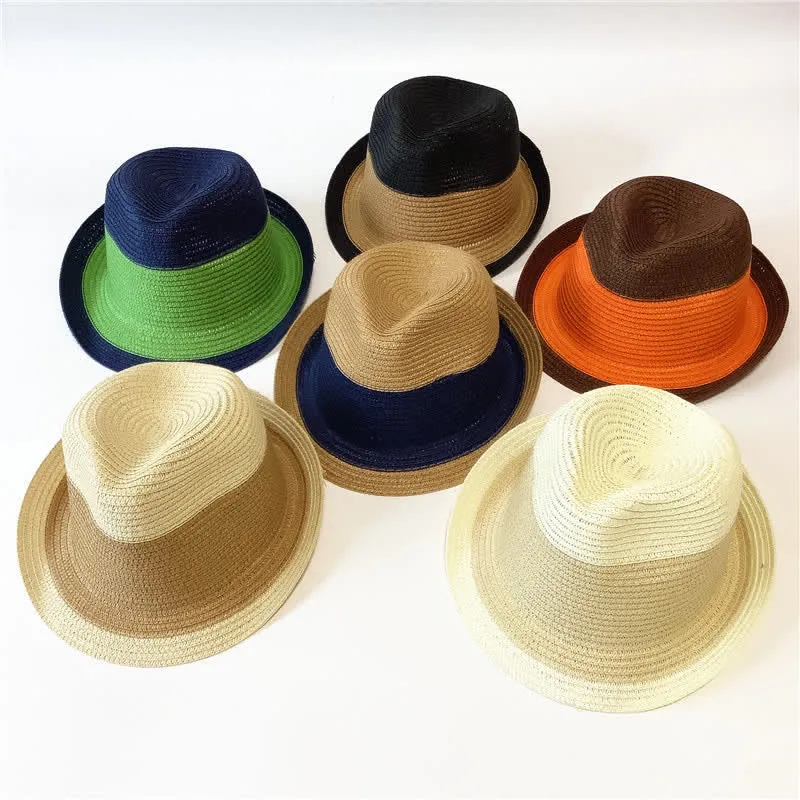 Funny Summer Color Matching Straw Fedora Hat sold by FloralTrip product image thumbnail 2