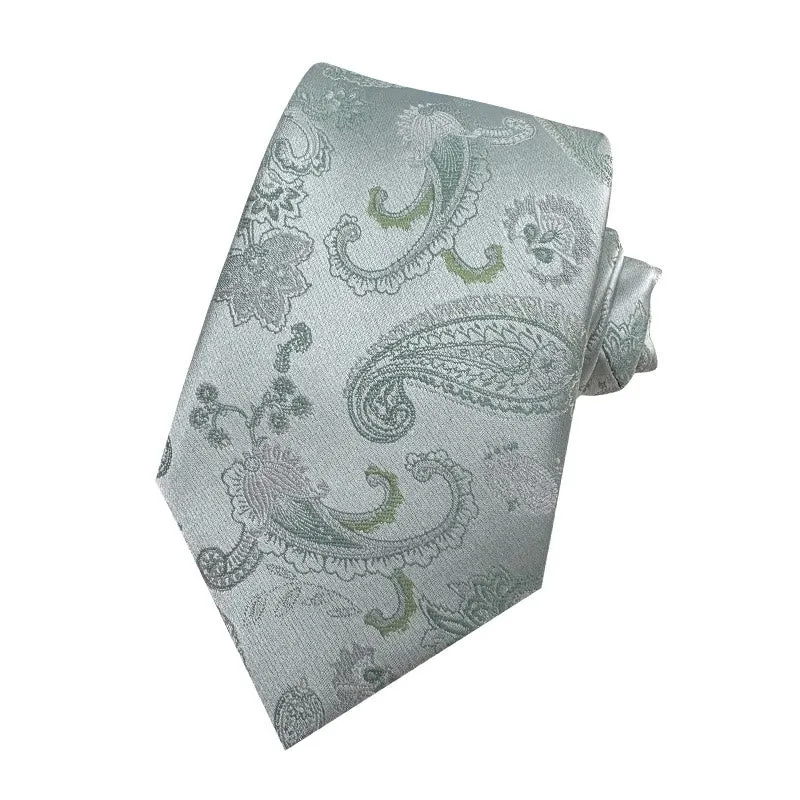 Men's Green Floral Jacquard Polyester Necktie sold by FloralTrip product image thumbnail 2